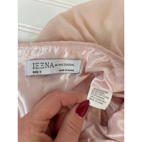 Leena for Mac Duggal 55817 High Neck Tiered Prom Dress Dress Blush Cut Out Sze 6 - Picture 8 of 8